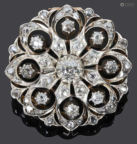 An attractive Victorian diamond set pendant brooch