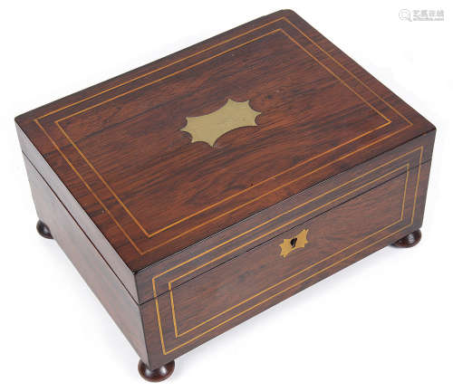 A late Georgian rosewood box