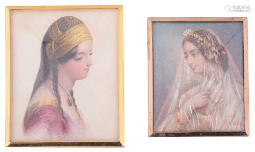 Two mid 19th century portrait miniatures,