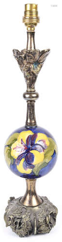 A Moorcroft 'Hibiscus' table lamp