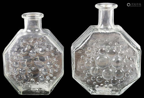 Two late 1960s Finnish 'Stella Polaris' glass decanters by Nanny Still for Riihimaen Lasi