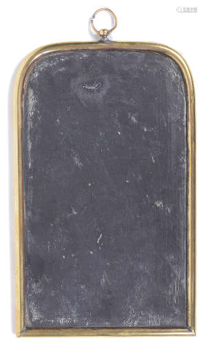 A 19th century brass framed writing slate/memoranda board