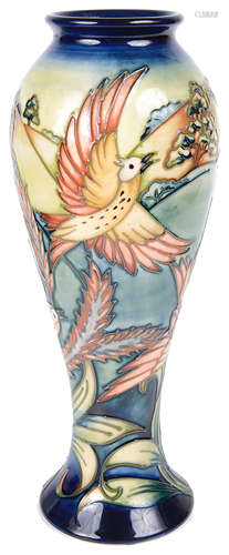 A Moorcroft 'Lark Ascending' vase by Philip Gibson