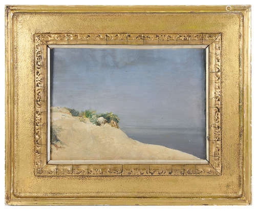 Late 19th c. Brit. School 'Sand dunes', oil on board