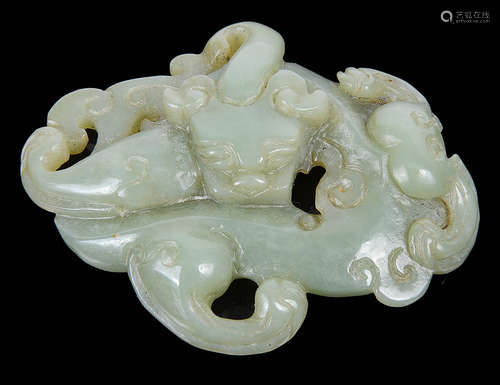 A contemporary Chinese celadon jade pendant