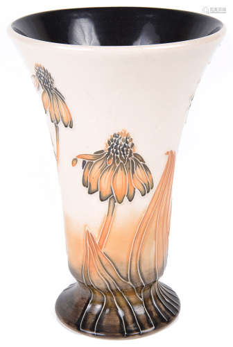 A Moorcroft cornflower vase by Anji Davenport