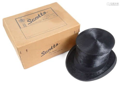 A Scott & Co. black silk top hat