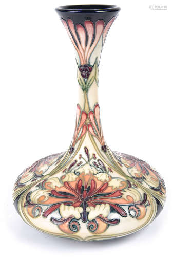 A Moorcroft 'Florian Dream' tube lined vase by Rachel Bishop