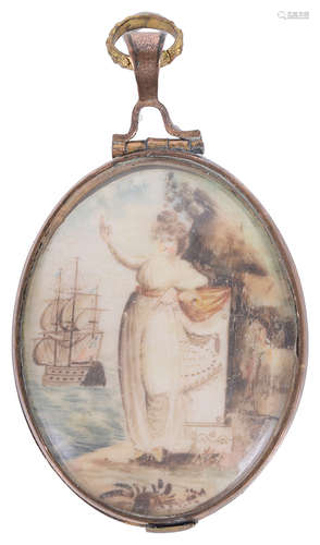 A Regency locket containing a possible portrait of Emma Hamilton c.1805