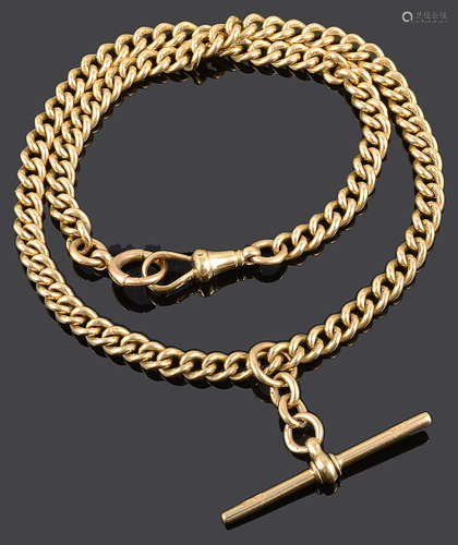 An Edwardian 18ct gold watch Albert chain