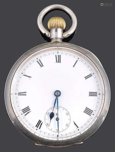 An Omega silver cased open faced pocketwatch