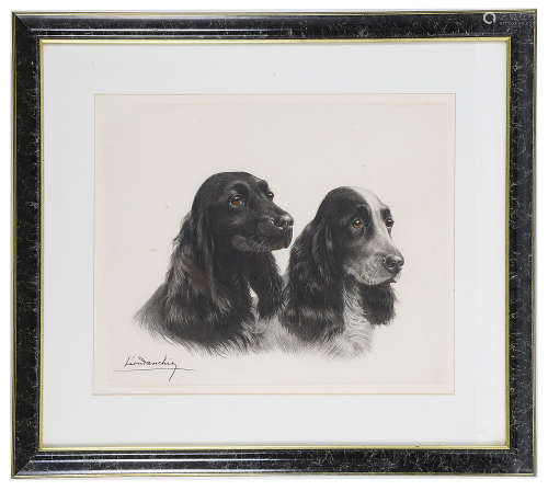 After Leon Danchin 'A study of two cocker spaniels'
