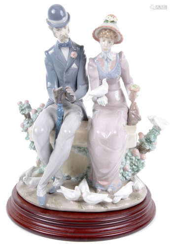 A large Lladro porcelain figure group 'A Quiet Afternoon