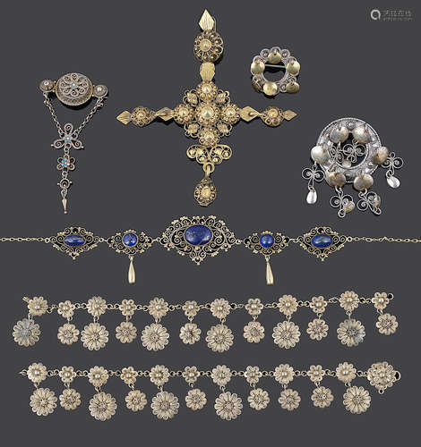 A Norwegian Marius Hammer enamel solje brooch and others