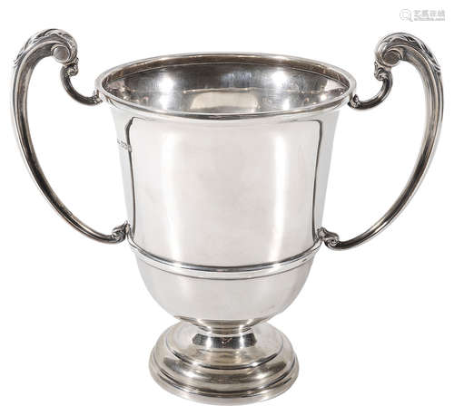 A George V silver twin handled trophy cup