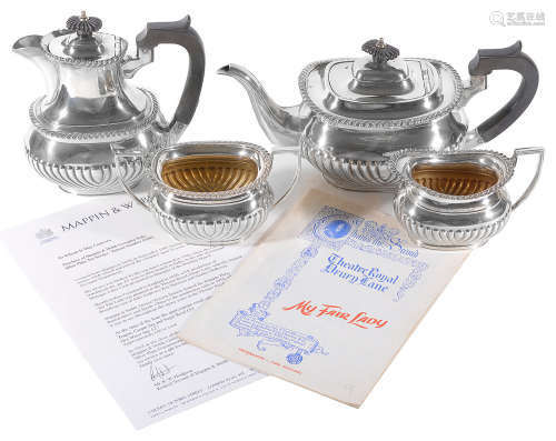 Mappin & Webb Ltd silver plated tea set; used in 'My Fair Lady' at the Theatre Royal
