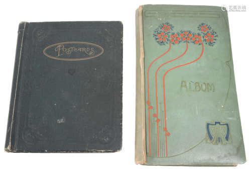 Two early 20th century postcard albums