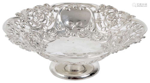 A late Victorian silver pedestal dish