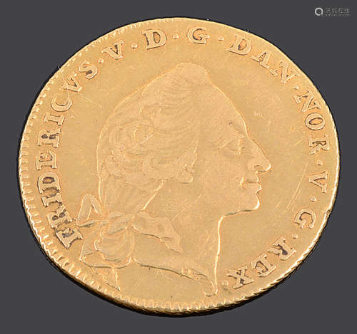 Denmark Frederick V gold ducat 12 Mark, 1758