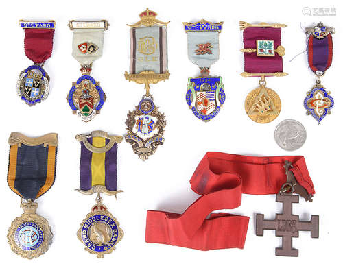 A collection of of mostly Masonic medals