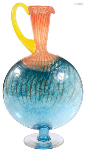 A contemporary Kosta Boda glass Bon Bon large jug designed by Kjell Engman