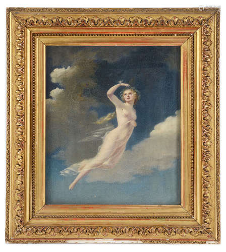 Early 19th c. Brit. School 'Diaphanous semi-nude nymph in flight'