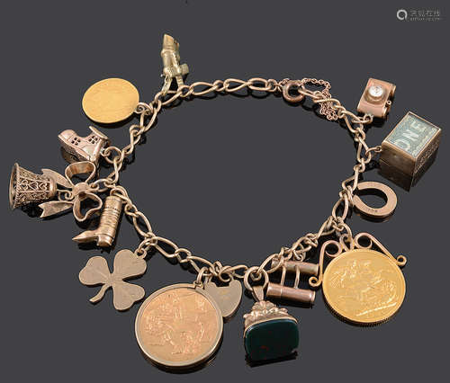 A 9ct charm bracelet