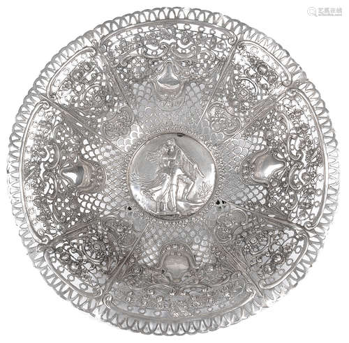 A late 19th Century German .800 silver basket,