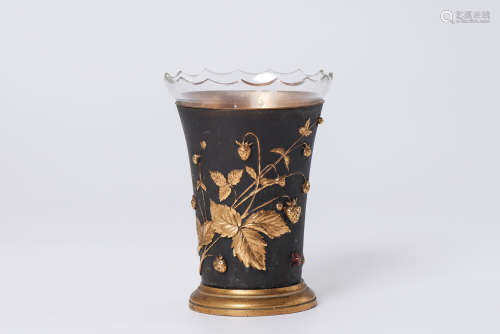 A Japanese Gilt Bronze Vase