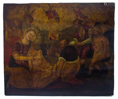 Veneto-Cretese painter from the 16 century. Shepards’ worshiping. 70,5x83, oil paint on wood.