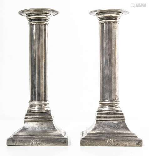 Pair of silver chandeliers. Sicilian punches. Imperial period. Kg 0,788. H Cm 17