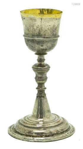 Silver cup, 18th century. Punch Messina, 1695. Vermeil silver inside. H cm 24 base cm 13