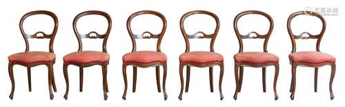 6 Louis Philip chairs, 20th century.