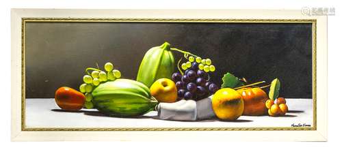 Maxmilian Ciccone (1972, Catanzaro). Still Life, “Tranquil Summer”, 30cm x 80cm, oil paint on