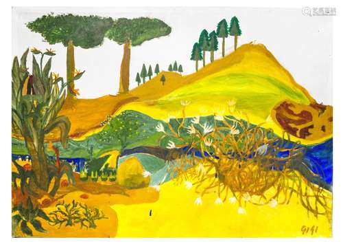 Alampo Luigi (Catania, 1970 – 2004, Catania). Landscape. 50cm x 70cm, oil paint on canvas. Signed