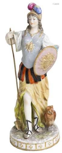 Capodimonte porcelain. Late 19th century. Minerva. H cm 22