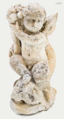 Angel in stone. 17th century. In white stone