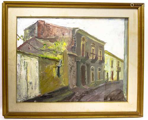 Elio Romano, Mascalucia street, Sicily. 50cm x 70cm, oil paint on canvas.