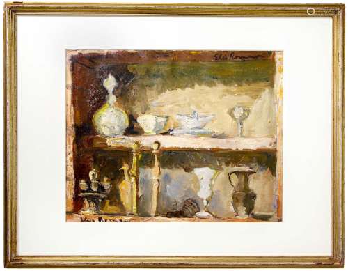 Elio Romano (Trapani, 1909 – Catania, 1996). Still life. 35x45, oil paint on canvas. Signed on the