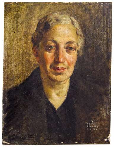 Peppino Piccolo (Pozzallo 1903-Pescara 1983). Woman portrait, 1932. 40cm x 31cm, oil paint on