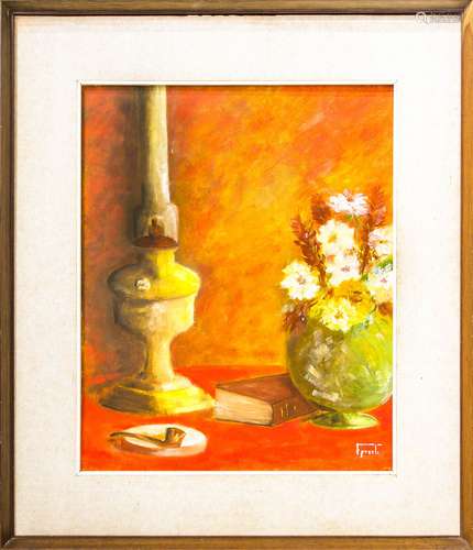 Italian painter form the 20th century. Still Life. 50cm x 40cm, oil paint on cavans. Signed by F.