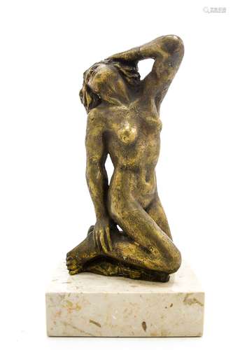 Tommaso Gismondi (Anagni 1906- Anagni 2003). Nude of woman. Bronze sculpture with marble base. H