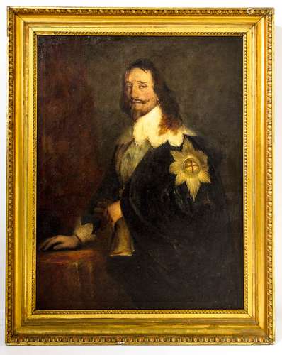 Painter from the 19th century. Portrait of Charles 1st of England, copied form A. Vandyck. 110cm x