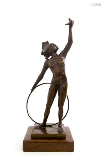 Ugo Attardi (Genova 1923- 2006 Roma). La Dea Bendata. Bronze sculpture. Exemplary n. 4/225. H cm 45