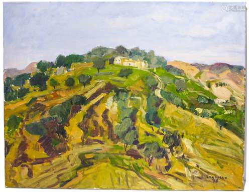 Painter form the 20th century. Landscape. 70cm x 90cm, oil paint on canvas. Randazzo, Sicily ‘98