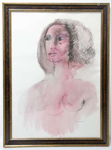 Bruno Cassinari (Piacenza 1912 – Milano 1992). Girl's portrait. 69x49, indian ink and gouache on