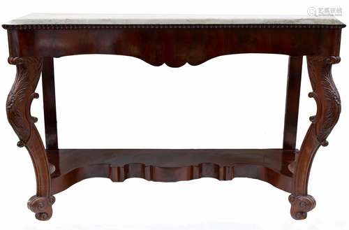 Mahogany consolle, 19th century, Luigi Filippo , Sicily. Marble surface. Hcm 98x 153x60