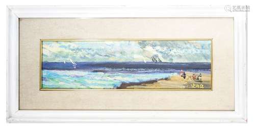 Desiderio Wilkens H., Norther Europe sea. 11cm x 37cm, oil paint on wood