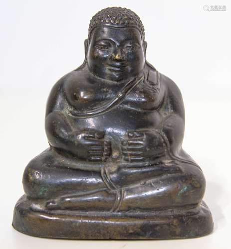 Bronze statuette, China, 17the century. Buddha. Lost-wax. Cm 9,5