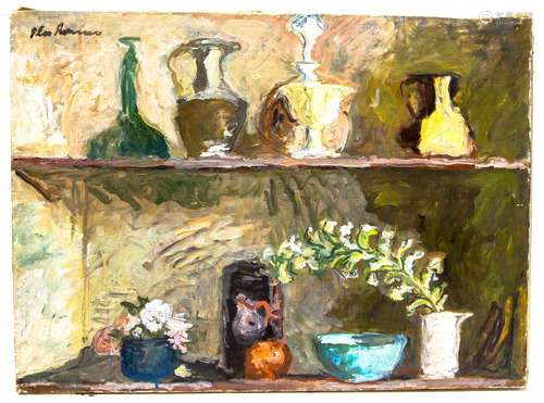 Elio Romano (Trapani, 1909 – Catania, 1996). Still life. 50x70, oil paint on canvas.